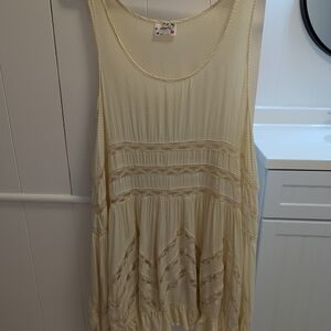 Free People Cream Lace Tunic